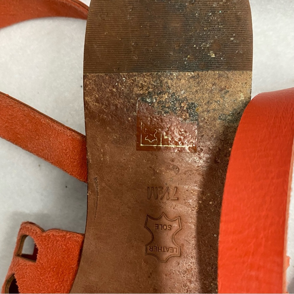 Tory Burch May Flat Sandals,Poppy Orange 7.5 - Picture 4 of 6